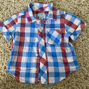 Old Navy toddler boy 12-18 months plaid button down collared shirt